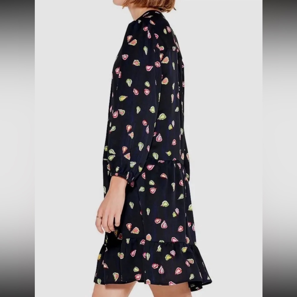 NIC+ZOE Black Floral Heart-Print Long-Sleeve Dress - Picture 3 of 11